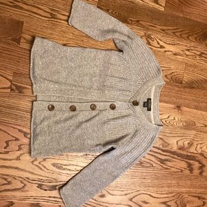 Eddie Bauer three-quarter sleeve button up cardigan.